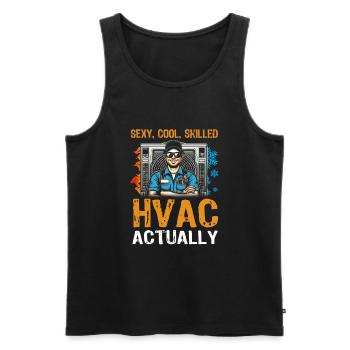 HVAC Tech AC Repairman Technician - Men's Premium Organic Tank Top - black - Front - AI Model Male 178 light (178cm)