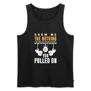Funny Lighting Technician - Men's Premium Organic Tank Top - black - Front - AI Model Male 178 light (178cm)