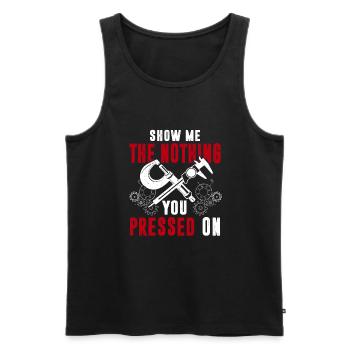 Machinist CNC Machine Operator - Men's Premium Organic Tank Top - black - Front - AI Model Male 178 light (178cm)
