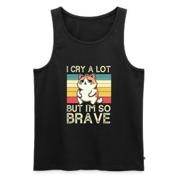 Tummy Ache Survivor - Männer Premium Bio Tank Top - Schwarz - Vorne - AI Model Male 178 light (178cm)