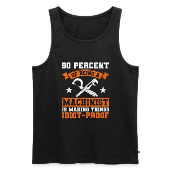 Machinist CNC Machine Operator - Men's Premium Organic Tank Top - black - Front - AI Model Male 178 light (178cm)