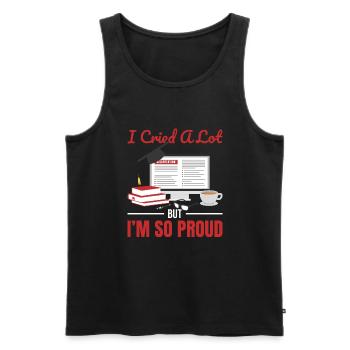 Dissertation defended - Männer Premium Bio Tank Top - Schwarz - Vorne - AI Model Male 178 light (178cm)