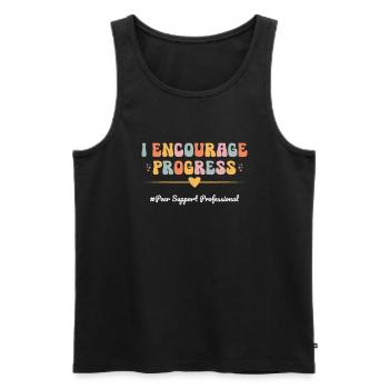 Peer Support Specialist PSS - Männer Premium Bio Tank Top - Schwarz - Vorne - Michal (187cm)
