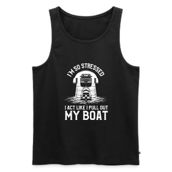Boating Boat Captain - Men's Premium Organic Tank Top - black - Front - AI Model Male 178 light (178cm)