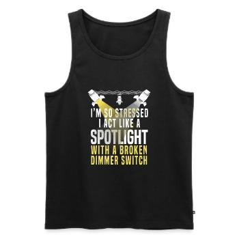 Funny Lighting Technician - Men's Premium Organic Tank Top - black - Front - AI Model Male 178 light (178cm)
