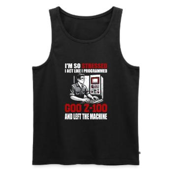 Machinist CNC Machine Operator - Men's Premium Organic Tank Top - black - Front - AI Model Male 178 light (178cm)