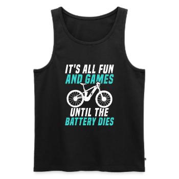 Ebike Electric Bike - Men's Premium Organic Tank Top - black - Front - Michal (187cm)