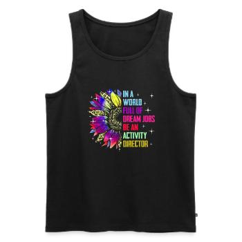 Activity Director - Männer Premium Bio Tank Top - Schwarz - Vorne - AI Model Male 178 light (178cm)