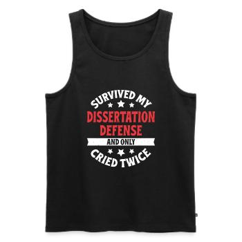 Dissertation defended - Männer Premium Bio Tank Top - Schwarz - Vorne - AI Model Male 178 light (178cm)