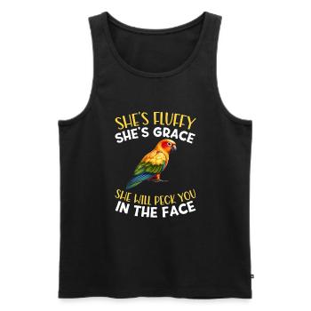 Sun conure - Men's Premium Organic Tank Top - black - Front - AI Model Male 178 light (178cm)