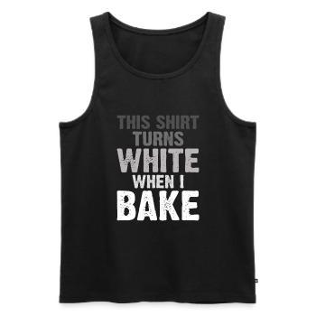 Baking Funny Baker - Men's Premium Organic Tank Top - black - Front - Michal (187cm)
