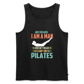 Pilates - Men's Premium Organic Tank Top - black - Front - Michal (187cm)