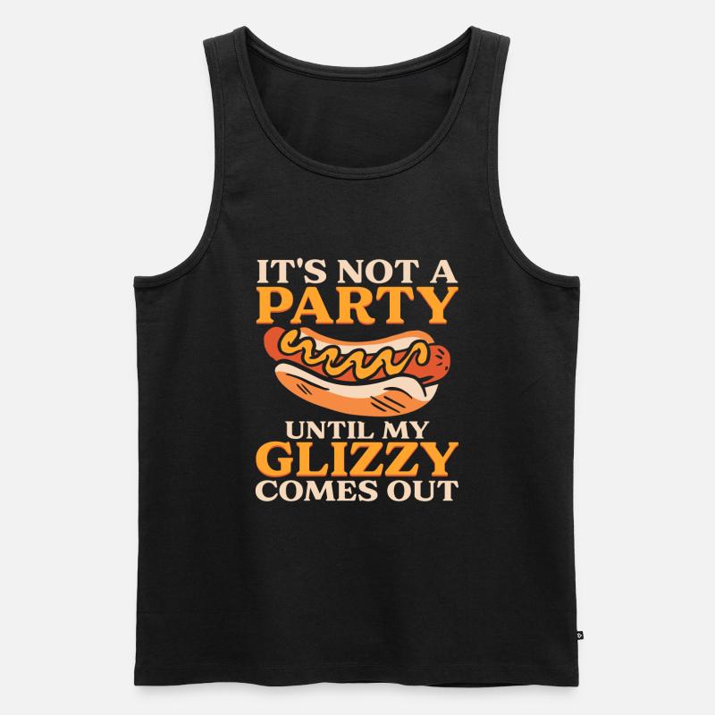 Funny Glizzy Gobbler - Männer Premium Bio Tank Top - Schwarz