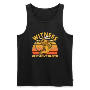 Bass Fishing Funny Fisherman - Männer Premium Bio Tank Top - Schwarz - Vorne - AI Model Male 178 light (178cm)