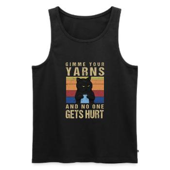 Funny Crocheting crocheter Crochet - Männer Premium Bio Tank Top - Schwarz - Vorne - AI Model Male 178 light (178cm)