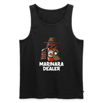 Marinara Dealer - Männer Premium Bio Tank Top - Schwarz - Vorne - Michal (187cm)