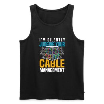Network Administrator Sysadmin - Männer Premium Bio Tank Top - Schwarz - Vorne - AI Model Male 178 light (178cm)