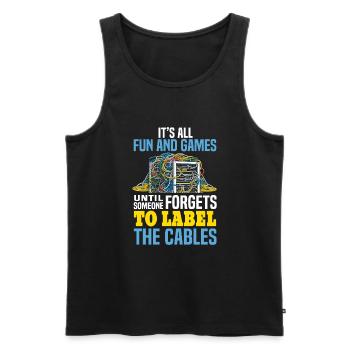 Network Administrator Sysadmin - Männer Premium Bio Tank Top - Schwarz - Vorne - AI Model Male 178 light (178cm)