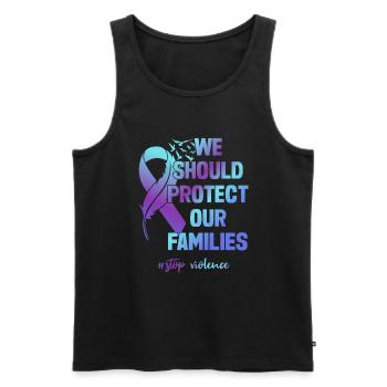 Family Domestic violence Awareness - Men's Premium Organic Tank Top - black - Front - AI Model Male 178 light (178cm)