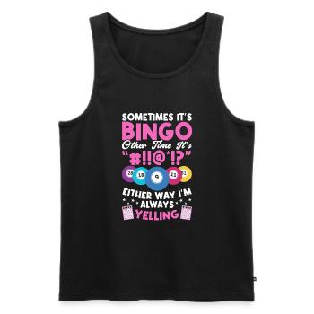 Funny Bingo Player tee. - Männer Premium Bio Tank Top - Schwarz - Vorne - Michal (187cm)