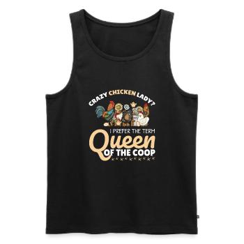 Crazy Chicken Lady - Men's Premium Organic Tank Top - black - Front - AI Model Male 178 light (178cm)