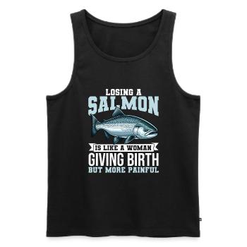 King Salmon Fishing fisherman - Männer Premium Bio Tank Top - Schwarz - Vorne - AI Model Male 178 light (178cm)
