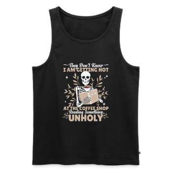 Dark Romance Smut Reader - Men's Premium Organic Tank Top - black - Front - AI Model Male 178 light (178cm)