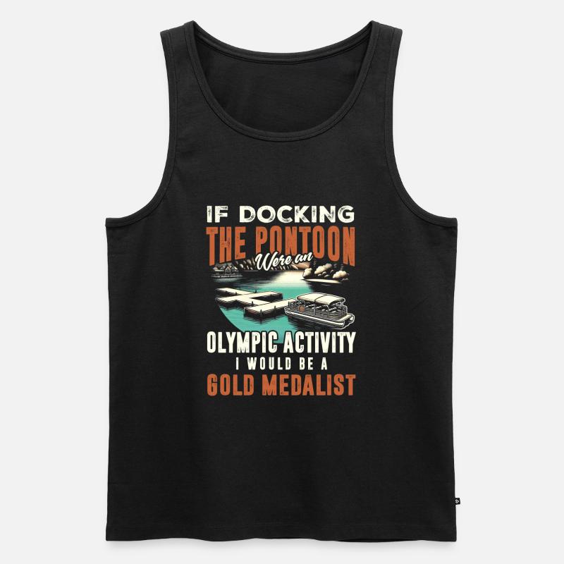Boating Pontoon boat captain - Männer Premium Bio Tank Top - Schwarz