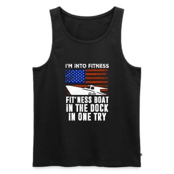Boating Boat Captain - Men's Premium Organic Tank Top - black - Front - AI Model Male 178 light (178cm)