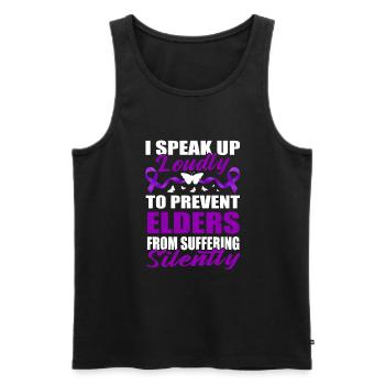 Stop Elder Abuse Awareness - Men's Premium Organic Tank Top - black - Front - AI Model Male 178 light (178cm)
