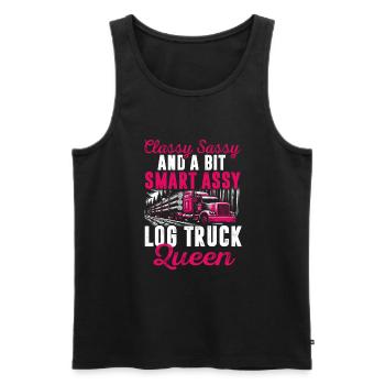 Log Truck Driver Timber Lorry Funny Logging Truck - Männer Premium Bio Tank Top - Schwarz - Vorne - AI Model Male 178 light (178cm)