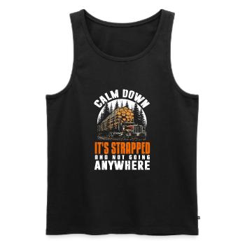 Log Truck Driver Timber Lorry Funny Logging Truck - Men's Premium Organic Tank Top - black - Front - AI Model Male 178 light (178cm)