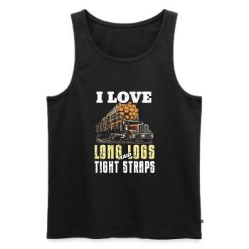 Log Truck Driver Timber Lorry Funny Logging Truck - Men's Premium Organic Tank Top - black - Front - AI Model Male 178 light (178cm)