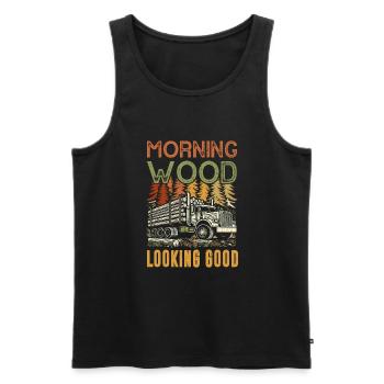 Log Truck Driver Timber Lorry Funny Logging Truck - Männer Premium Bio Tank Top - Schwarz - Vorne - AI Model Male 178 light (178cm)