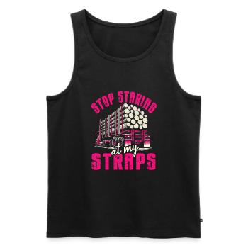 Log Truck Driver Timber Lorry Funny Logging Truck - Men's Premium Organic Tank Top - black - Front - AI Model Male 178 light (178cm)