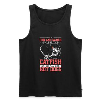 Flathead Catfish cat fishing - Männer Premium Bio Tank Top - Schwarz - Vorne - AI Model Male 178 light (178cm)