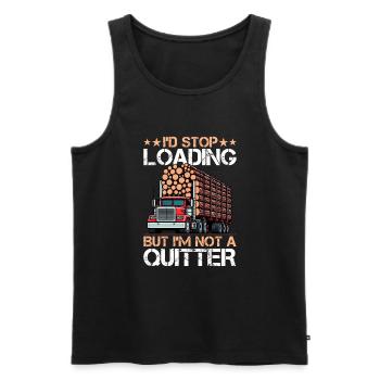 Log Truck Driver Timber Lorry Funny Logging Truck - Men's Premium Organic Tank Top - black - Front - AI Model Male 178 light (178cm)