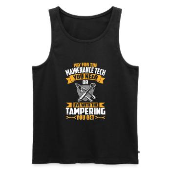 Maintenance tech - Men's Premium Organic Tank Top - black - Front - AI Model Male 178 light (178cm)