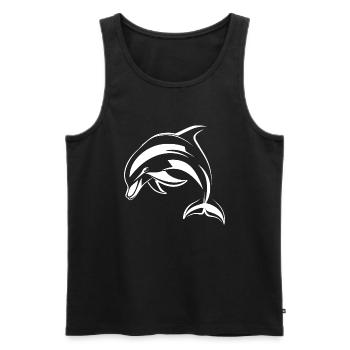 Dolphin - Men's Premium Organic Tank Top - black - Front - AI Model Male 178 light (178cm)