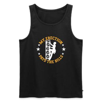 Tower climber - Männer Premium Bio Tank Top - Schwarz - Vorne - AI Model Male 178 light (178cm)