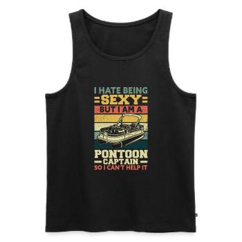 Boating Pontoon boat captain - Männer Premium Bio Tank Top - Schwarz - Vorne - Michal (187cm)