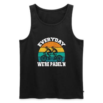 Tandem Bike - Männer Premium Bio Tank Top - Schwarz - Vorne - AI Model Male 178 light (178cm)