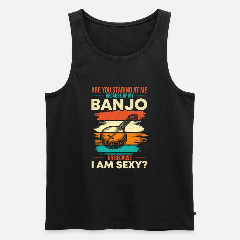 Bluegrass Banjo - Männer Premium Bio Tank Top - Schwarz
