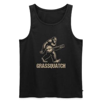 Bluegrass Banjo - Männer Premium Bio Tank Top - Schwarz - Vorne - Michal (187cm)