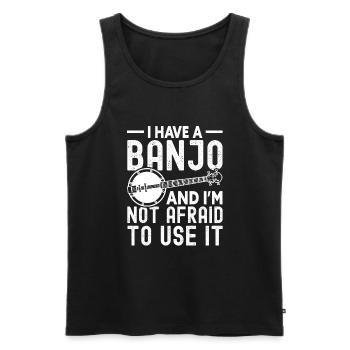 Bluegrass Banjo - Männer Premium Bio Tank Top - Schwarz - Vorne - Michal (187cm)