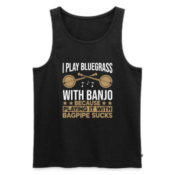 Bluegrass Banjo - Männer Premium Bio Tank Top - Schwarz - Vorne - Michal (187cm)