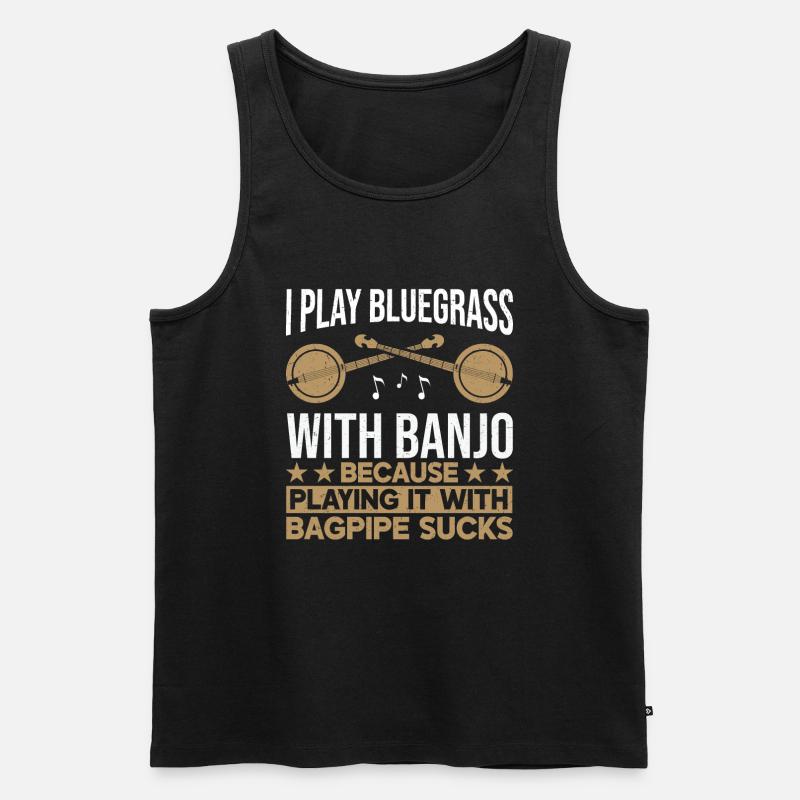 Bluegrass Banjo - Männer Premium Bio Tank Top - Schwarz