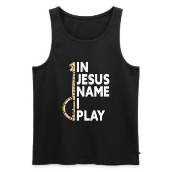 Bluegrass Banjo - Männer Premium Bio Tank Top - Schwarz - Vorne - Michal (187cm)