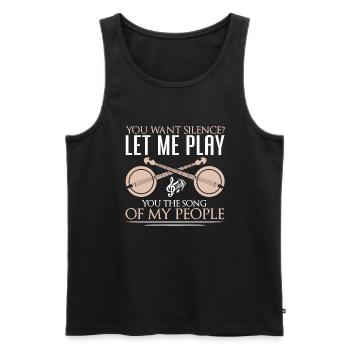 Bluegrass Banjo - Männer Premium Bio Tank Top - Schwarz - Vorne - Michal (187cm)