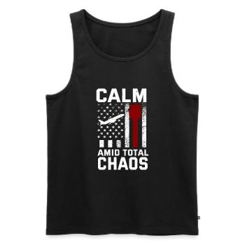 Air traffic controller - Men's Premium Organic Tank Top - black - Front - AI Model Male 178 light (178cm)